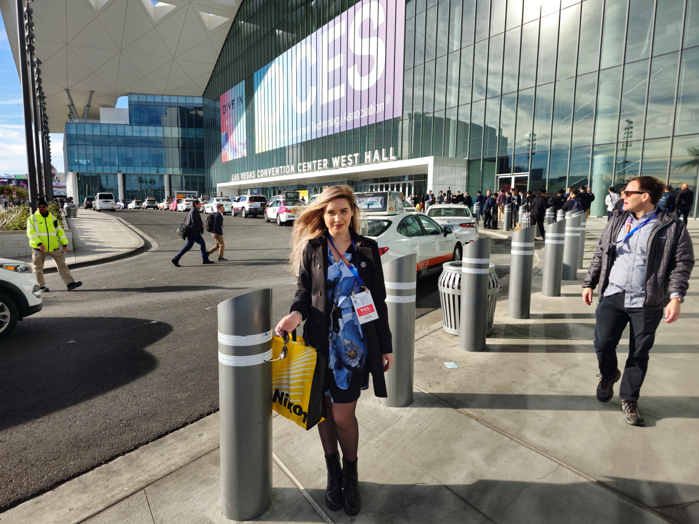 Mariya Sha outside a major technology convention center